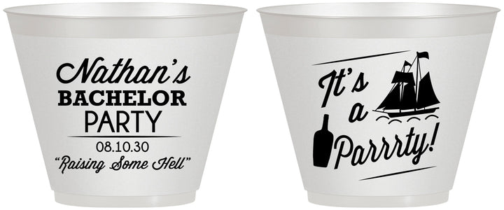 Custom Bachelor Party 9 oz Wine Frosted Cups - Boat | 40076