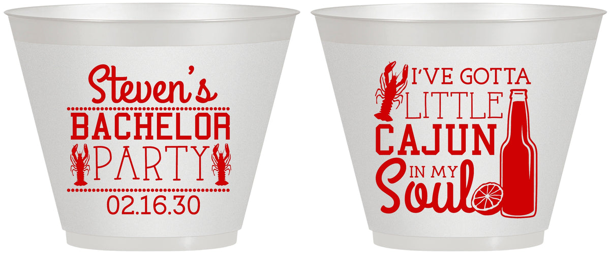 Custom Bachelor Party 9 oz Wine Frosted Cups - Cajun In My Soul | 40078