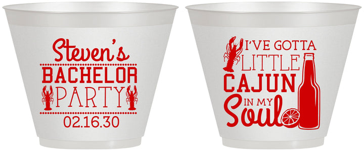 Custom Bachelor Party 9 oz Wine Frosted Cups - Cajun In My Soul | 40078