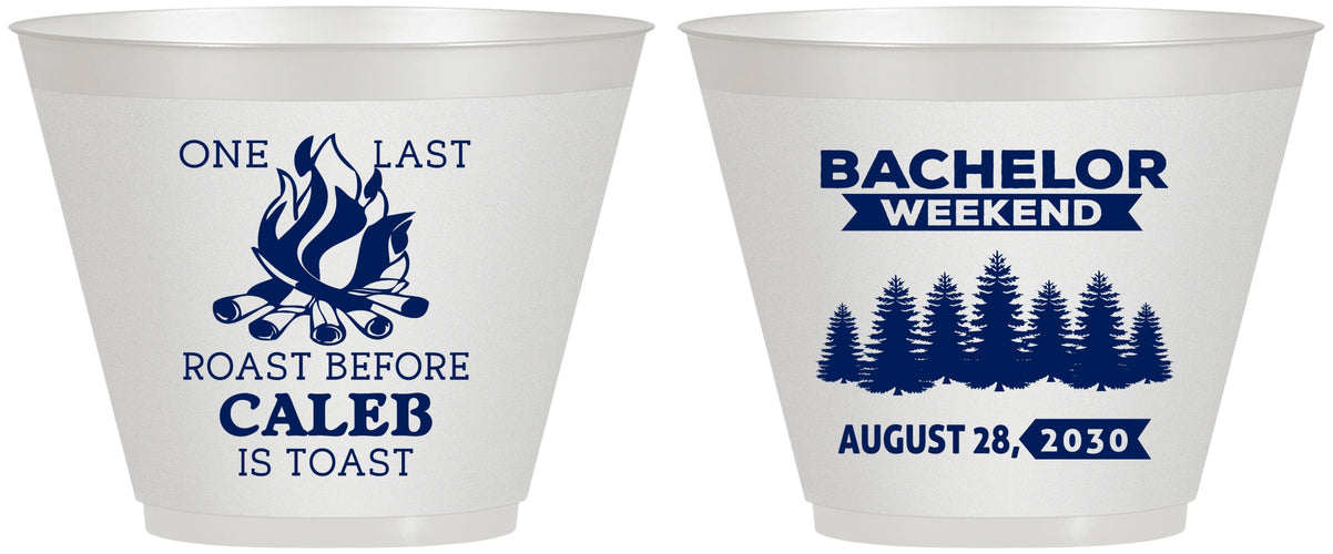 Custom Bachelor Party 9 oz Wine Frosted Cups - Camping | 40079