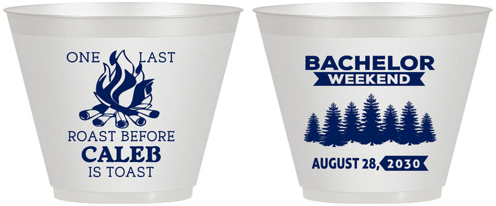 Custom Bachelor Party 9 oz Wine Frosted Cups - Camping | 40079