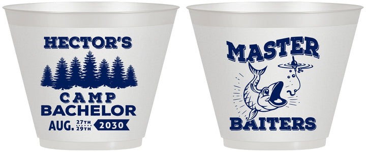 Custom Bachelor Party 9 oz Wine Frosted Cups - Fishing | 40081