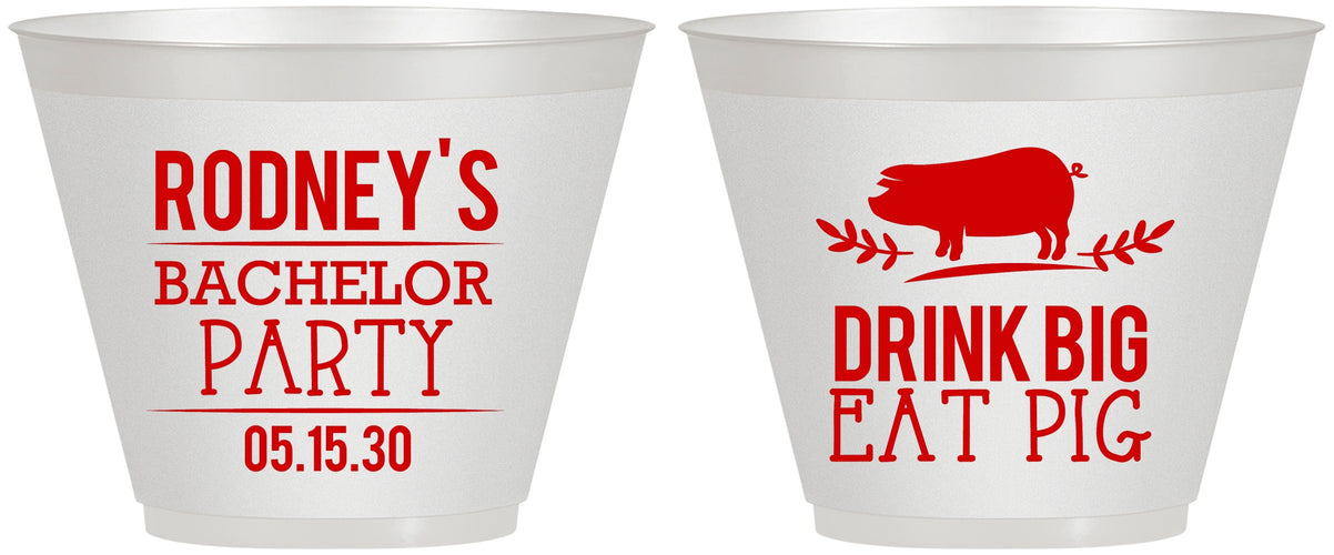 Custom Bachelor Party 9 oz Wine Frosted Cups - Bbq | 40088