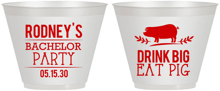 Custom Bachelor Party 9 oz Wine Frosted Cups - Bbq | 40088