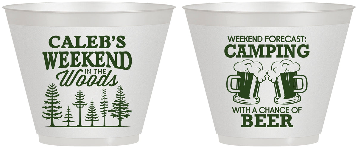 Custom Bachelor Party 9 oz Wine Frosted Cups - Camping | 40091