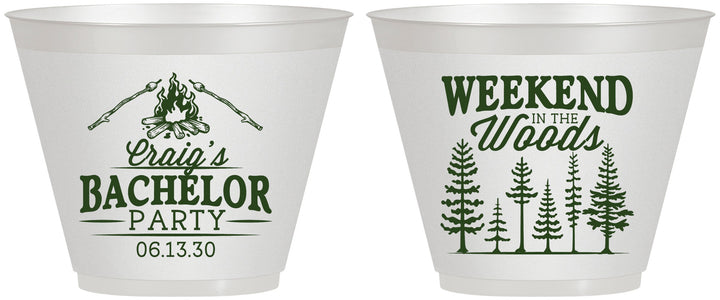 Custom Bachelor Party 9 oz Wine Frosted Cups - Camping | 40093