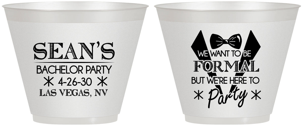 Custom Bachelor Party 9 oz Wine Frosted Cups - Forma | 40098