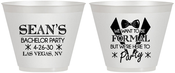 Custom Bachelor Party 9 oz Wine Frosted Cups - Forma | 40098