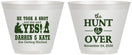 Custom Wedding 9 oz Wine Frosted Cups - The Hunt Is Over | 403