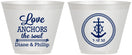 Custom Wedding 9 oz Wine Frosted Cups - Love Anchors The Soul | 405