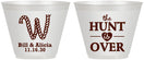 Custom Wedding 9 oz Wine Frosted Cups - Monogram Hunt Is Over | 406