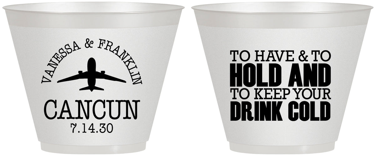 Custom Wedding 9 oz Wine Frosted Cups - To Have And To Hold | 408