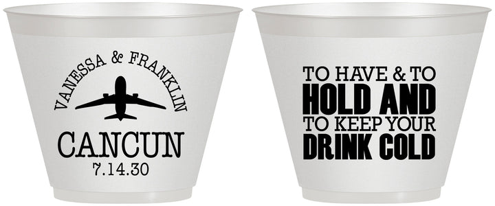 Custom Wedding 9 oz Wine Frosted Cups - To Have And To Hold | 408
