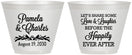 Custom Wedding 9 oz Wine Frosted Cups - Love Laughter Happily | 409