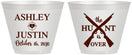 Custom Wedding 9 oz Wine Frosted Cups - The Hunt Is Over | 412