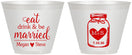 Custom Wedding 9 oz Wine Frosted Cups - Mason Jar | 415