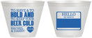 Custom Wedding 9 oz Wine Frosted Cups - Hello My Name Is | 418
