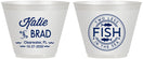 Custom Wedding 9 oz Wine Frosted Cups - Two Less Fish In The Sea | 421
