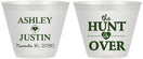 Custom Wedding 9 oz Wine Frosted Cups - The Hunt Is Over | 422