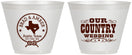 Custom Wedding 9 oz Wine Frosted Cups - Country Texas | 424