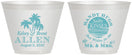Custom Wedding 9 oz Wine Frosted Cups - Sandy Hugs Salty Kisses | 425