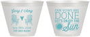 Custom Wedding 9 oz Wine Frosted Cups - Vows Are Done Enjoy Sun | 428