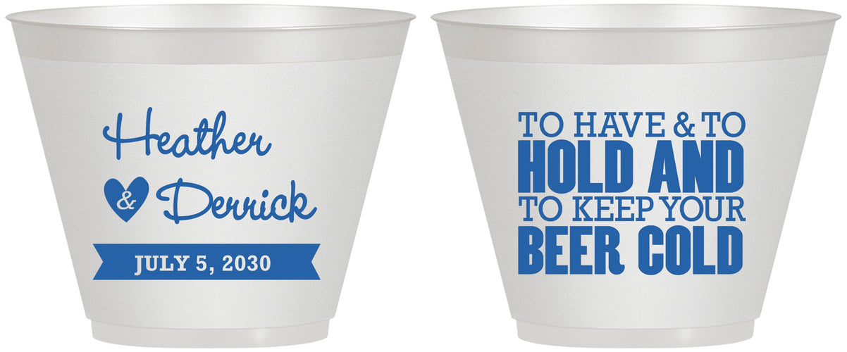 Custom Wedding 9 oz Wine Frosted Cups - To Have And To Hold | 431