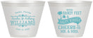 Custom Wedding 9 oz Wine Frosted Cups - Sandy Feet Salty Kisses | 434