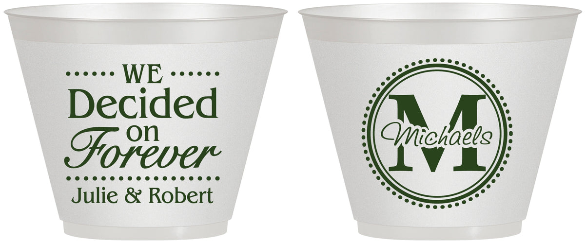 Custom Wedding 9 oz Wine Frosted Cups - Monogram | 435