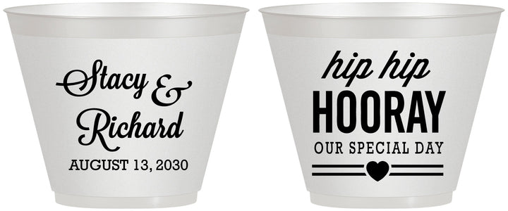 Custom Wedding 9 oz Wine Frosted Cups - Hip Hop Hooray | 436