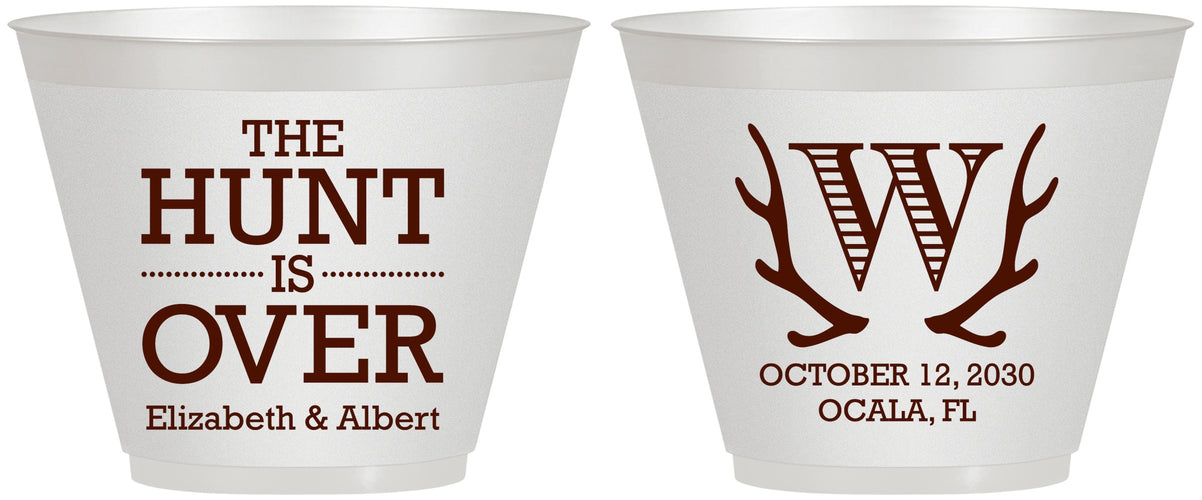 Custom Wedding 9 oz Wine Frosted Cups - Monogram | 442