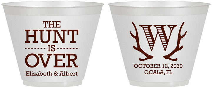 Custom Wedding 9 oz Wine Frosted Cups - Monogram | 442