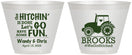 Custom Wedding 9 oz Wine Frosted Cups - Tractor Hitchin | 448