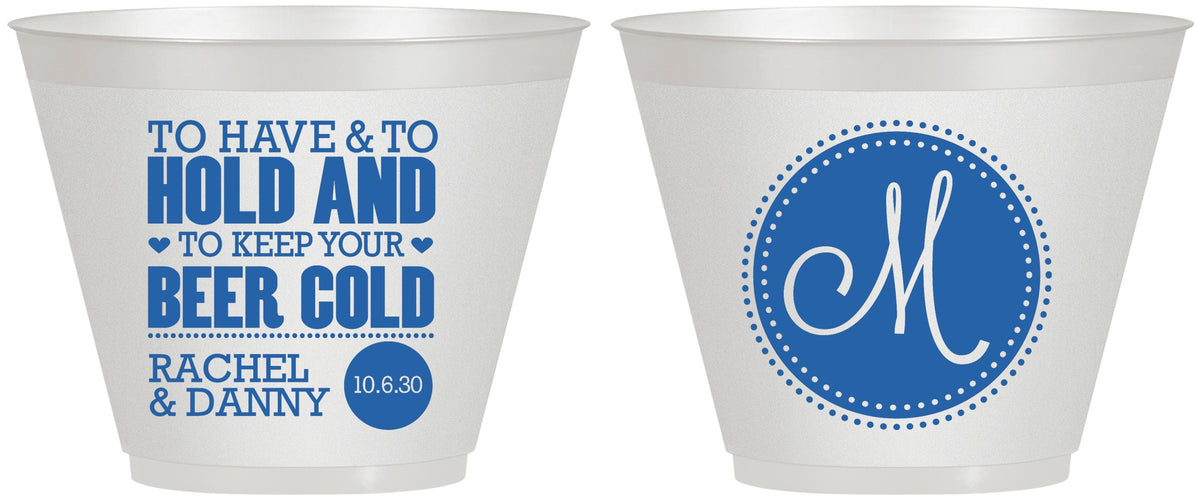 Custom Wedding 9 oz Wine Frosted Cups - Monogrammed | 450