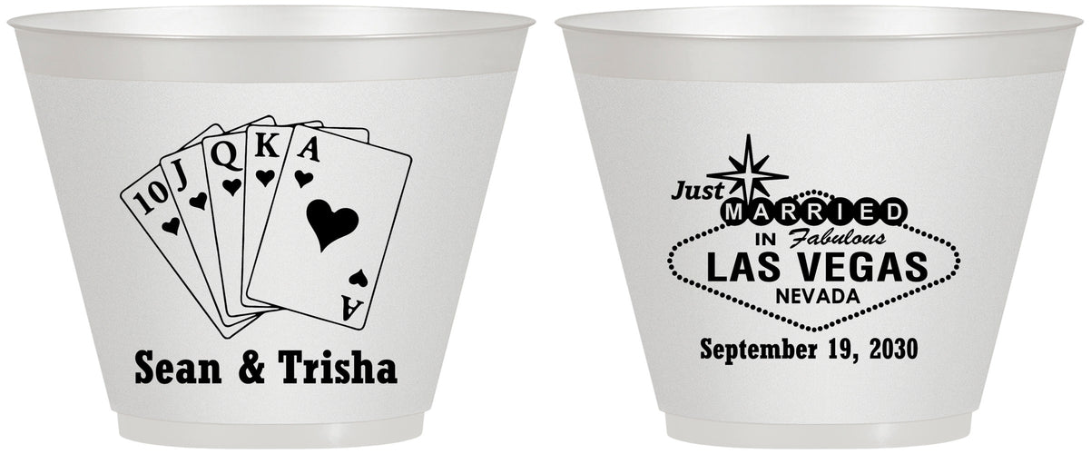 Custom Wedding 9 oz Wine Frosted Cups - Las Vegas | 453