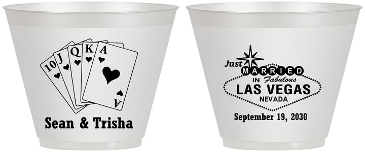 Custom Wedding 9 oz Wine Frosted Cups - Las Vegas | 453
