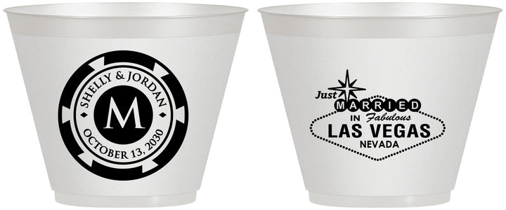 Custom Wedding 9 oz Wine Frosted Cups - Las Vegas | 454