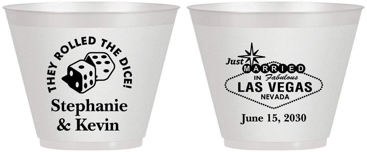 Custom Wedding 9 oz Wine Frosted Cups - Las Vegas | 455