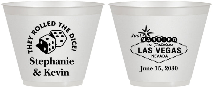 Custom Wedding 9 oz Wine Frosted Cups - Las Vegas | 455