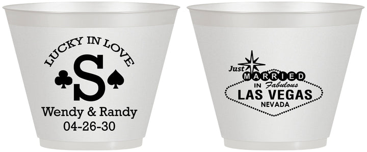Custom Wedding 9 oz Wine Frosted Cups - Las Vegas | 456