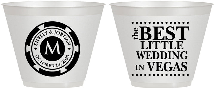 Custom Wedding 9 oz Wine Frosted Cups - Las Vegas | 457