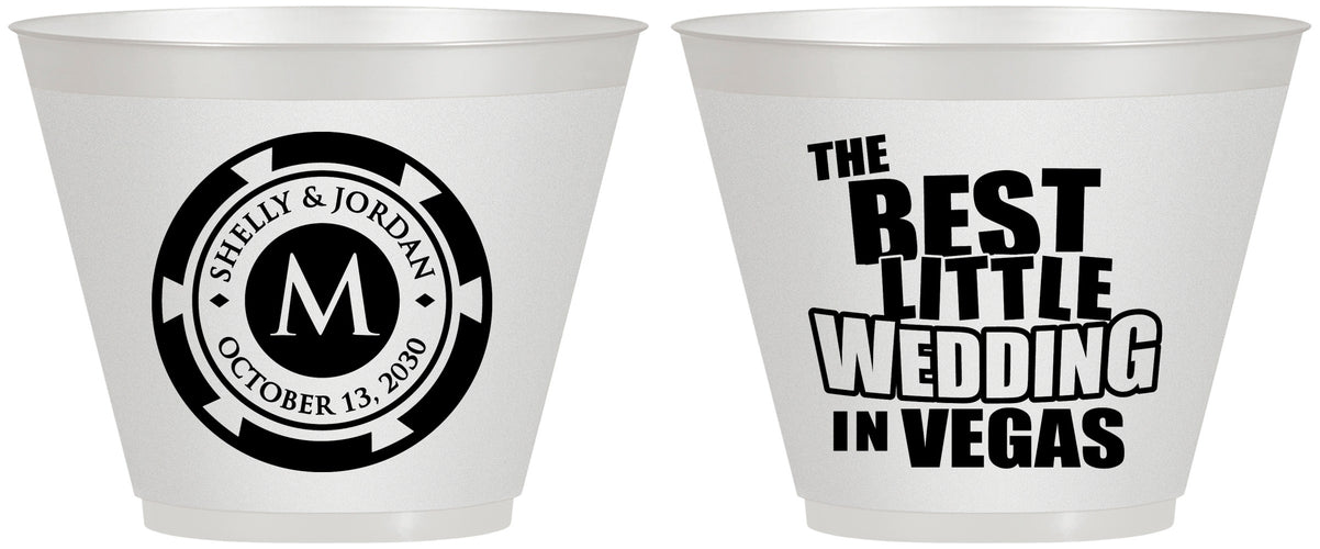 Custom Wedding 9 oz Wine Frosted Cups - Las Vegas | 458
