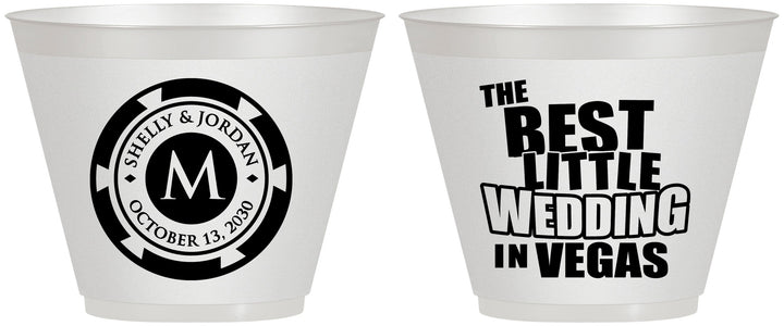 Custom Wedding 9 oz Wine Frosted Cups - Las Vegas | 458