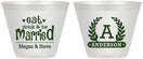 Custom Wedding 9 oz Wine Frosted Cups - Monogram | 464
