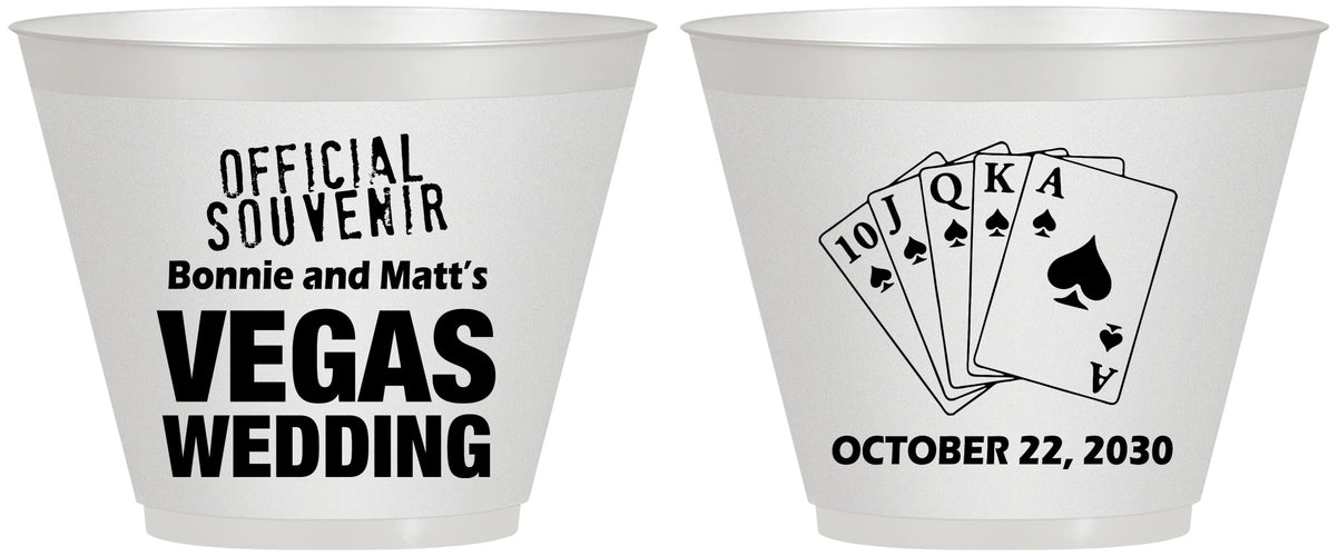 Custom Wedding 9 oz Wine Frosted Cups - Las Vegas | 465