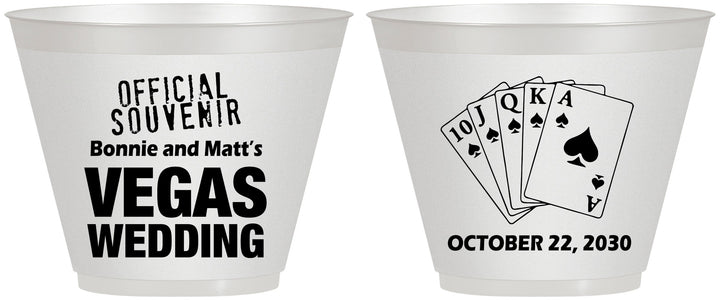 Custom Wedding 9 oz Wine Frosted Cups - Las Vegas | 465