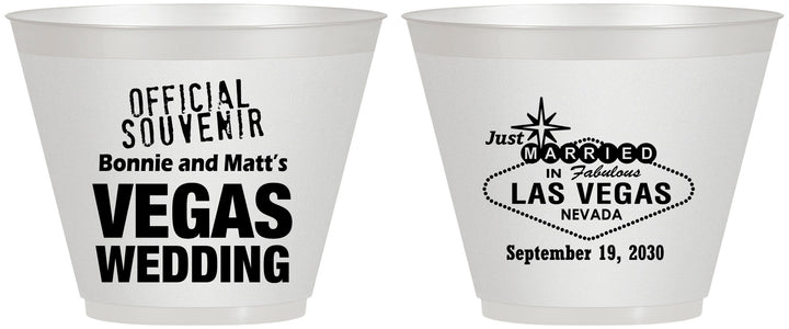 Custom Wedding 9 oz Wine Frosted Cups - Las Vegas | 466