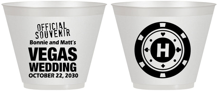 Custom Wedding 9 oz Wine Frosted Cups - Las Vegas | 467