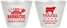 Custom Wedding 9 oz Wine Frosted Cups - I Do Barbecue Bbq | 468