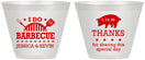 Custom Wedding 9 oz Wine Frosted Cups - I Do Barbecue Bbq | 470